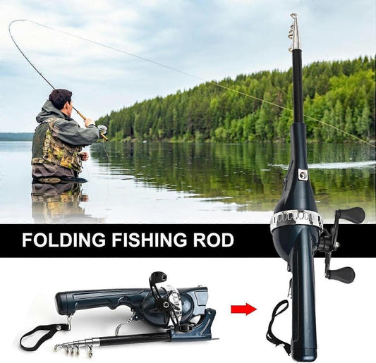 🎣 Pocket Folding Fishing Rod | Compact Dual-Spin Travel Fishing Pole