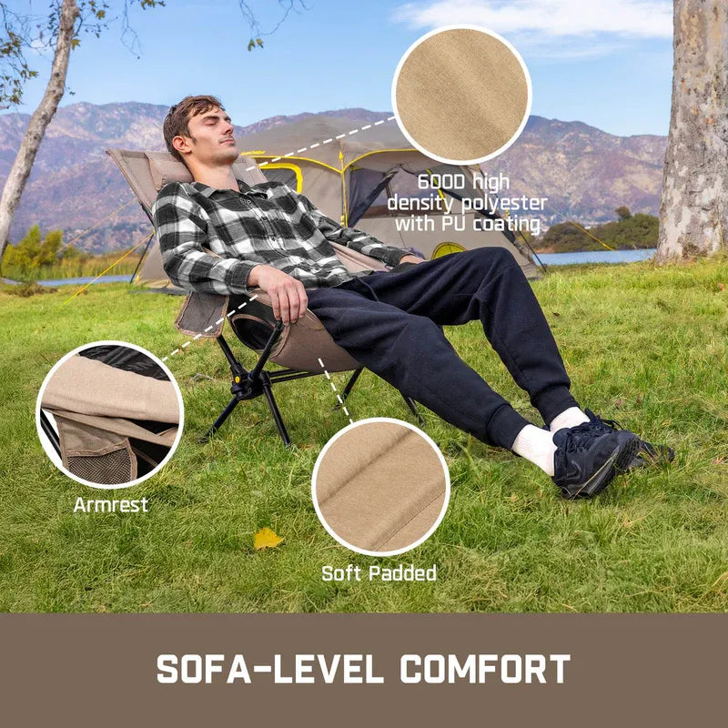 Lightweight Rocking Camp Chair – Smooth Recline, Built for the Outdoors 🏕️✨