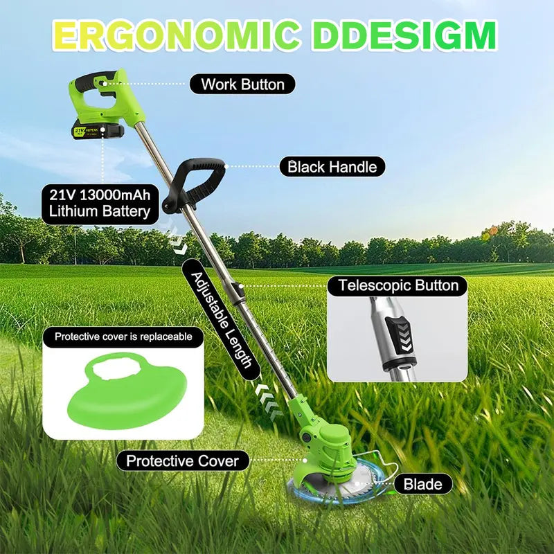 🌿 Cordless Weed Wacker – 2 Batteries, Lightweight Trimmer