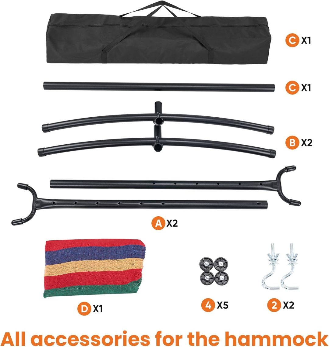 🌿 Relax Anywhere: Double Hammock with Stand – 450lb Capacity, Portable & Ultra-Soft