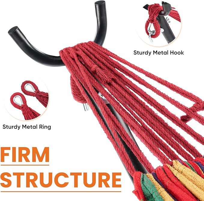 🌿 Relax Anywhere: Double Hammock with Stand – 450lb Capacity, Portable & Ultra-Soft