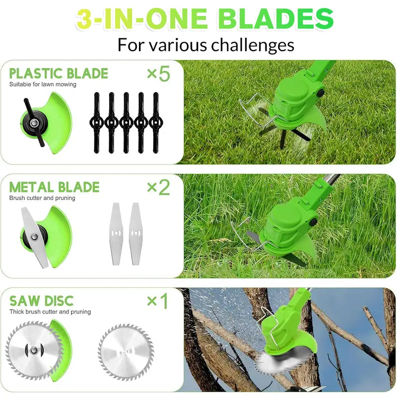🌿 Cordless Weed Wacker – 2 Batteries, Lightweight Trimmer
